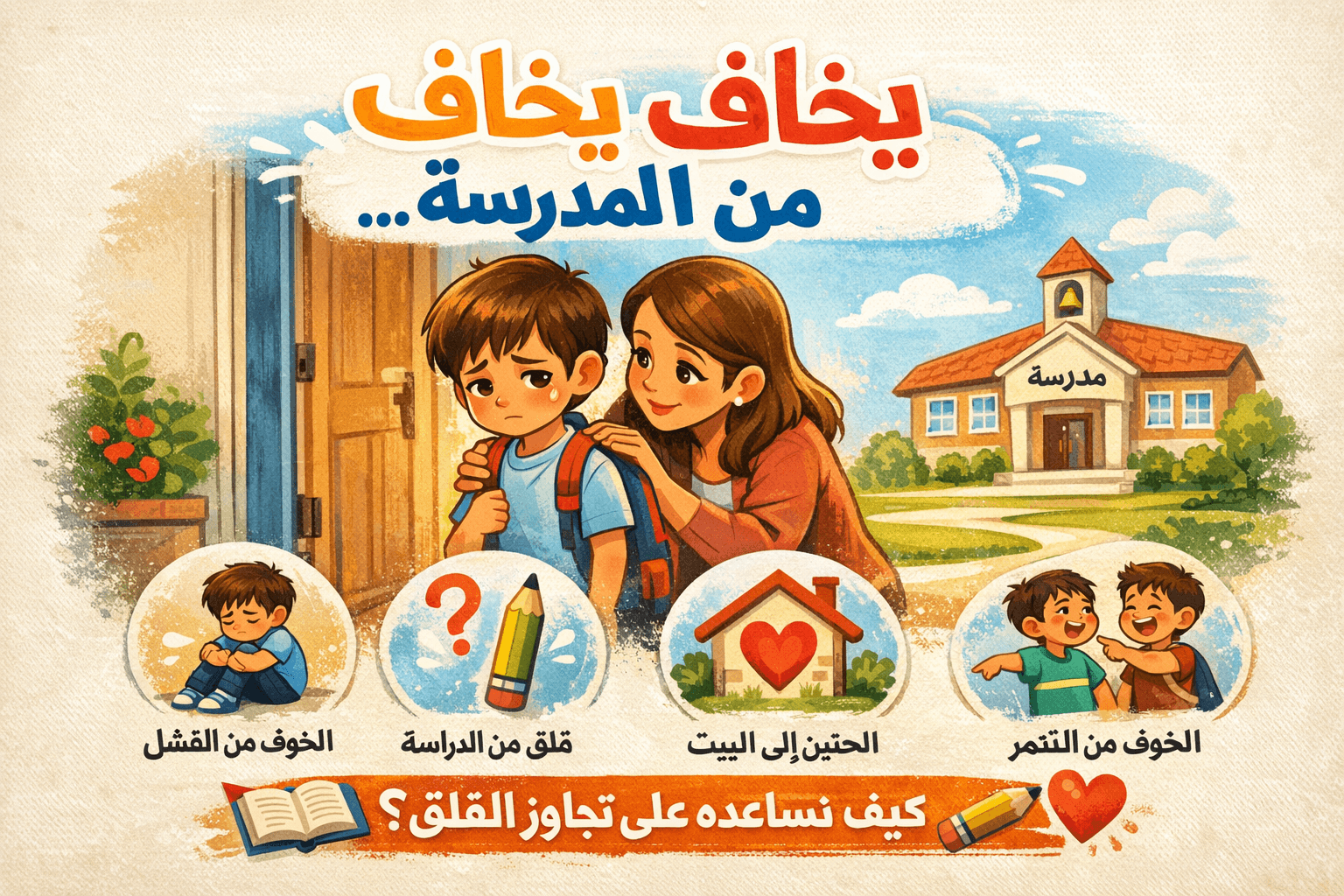 طفلي يخاف من المدرسة… ماذا أفعل؟
